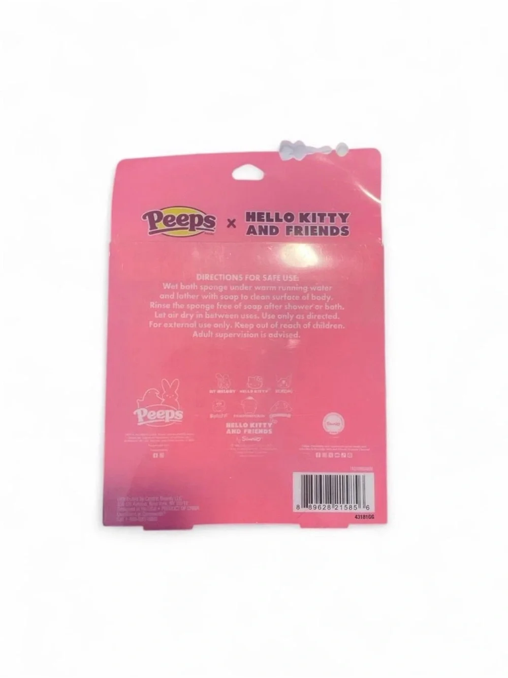 💚$4 BUNDLED- Hello Kitty x Peeps Kids Bath Sponge Duo - Pink & White